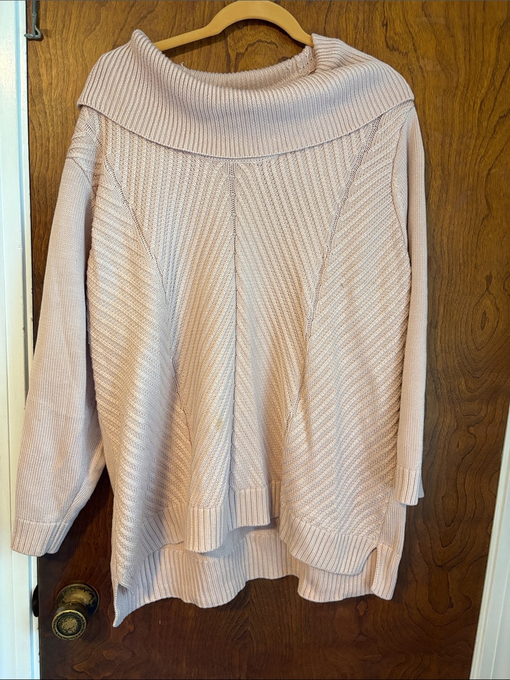 Calvin Klein Light Pink Off-Shoulder Knit Sweater